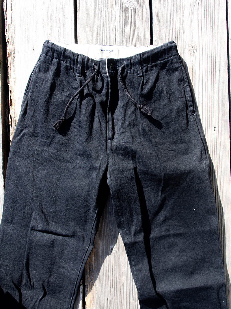 Denim Track Pants -Black-