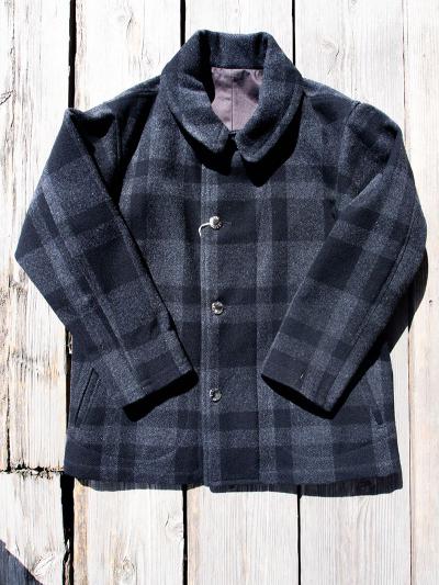 Prisoner Coat, Black x Grey Melton