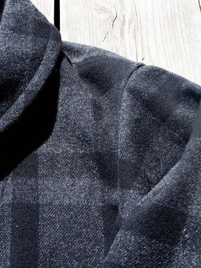 Prisoner Coat, Black x Grey Melton