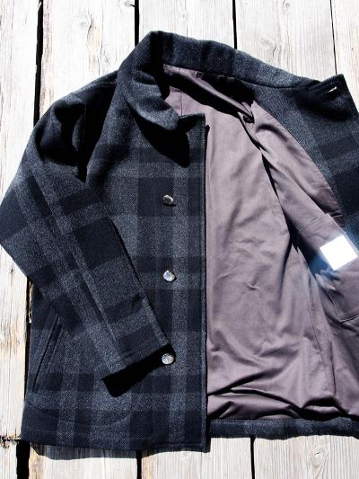 Prisoner Coat, Black x Grey Melton